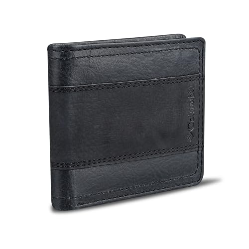 Columbia Mens RFID Slim Bifold Wallet With ID Window Black Two Tone - color: Black Two Tone