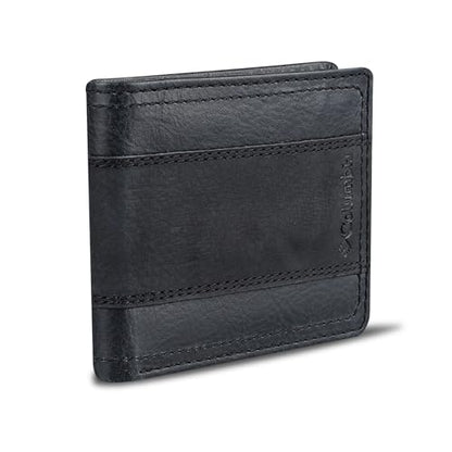 Columbia Mens RFID Slim Bifold Wallet With ID Window Black Two Tone - color: Black Two Tone