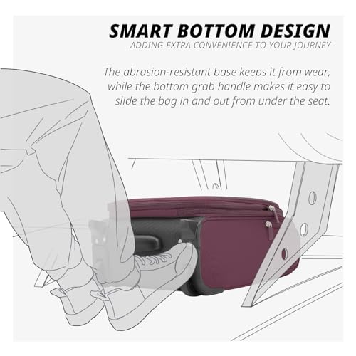 Verage Underseat Carry On Luggage with Wheels,16-Inch,Grape red - color: Grape red, size: 16-Inch Rolling Underseat