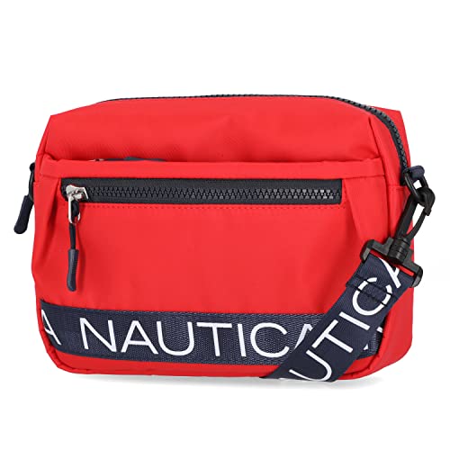 Nautica Nylon Bean crossbody/Belt Bag adjustable shoulder strap - color: Red