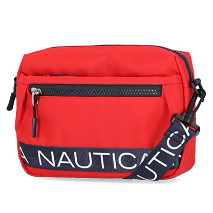 Nautica Nylon Bean crossbody/Belt Bag adjustable shoulder strap - color: Red
