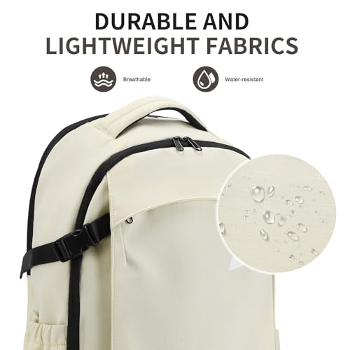 Travel Backpack Women Men Lightweight TSA Approved Carry On Bag - color: Beige
