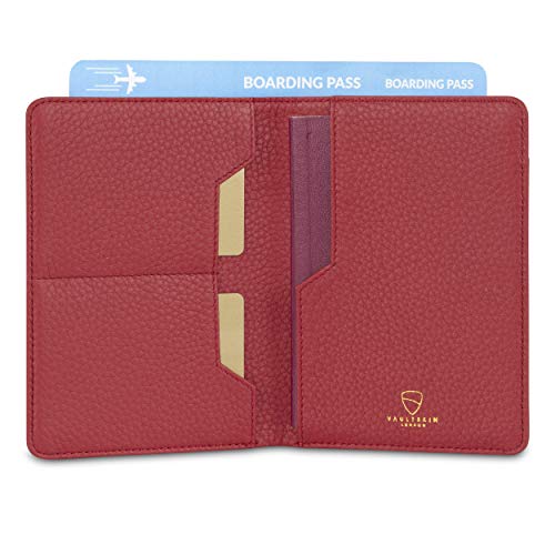 Vaultskin KENSINGTON Passport Holder for Travel, RFID Wallet (Red) - color: Matt Red