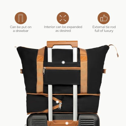 Cosbarn Carry On Luggage,3 Piece Carry On Suitcase,22x14x9 Airline Approved - color: Black, style: Carry on Luggage With Duffel Bag