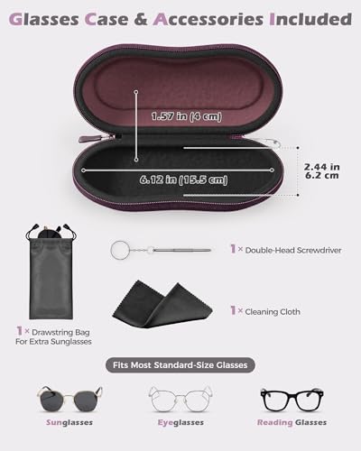 ProCase Sunglasses Case, Hard Shell Glasses Case for Men Women -Plum - color: Plum