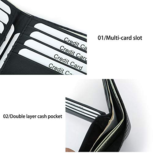 MINTEGRA RFID Blocking Card Wallet Minimalist Clutch Wallets Carbon Fiber Slim Card Holders with Cash Slot