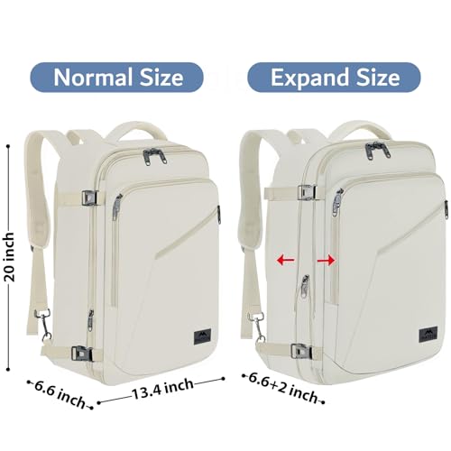 MATEIN Large Backpack for Travel Flight Approved, 45L Carry on Backpack - color: Light Beige, size: XX-Large