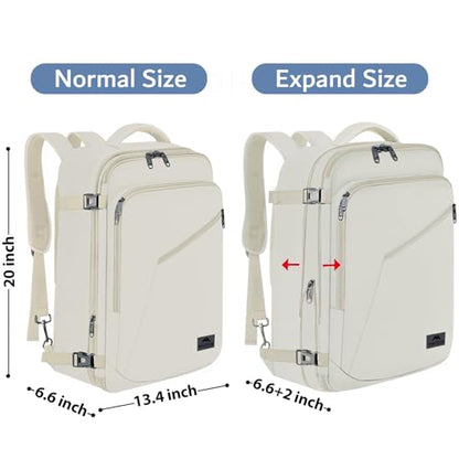 MATEIN Large Backpack for Travel Flight Approved, 45L Carry on Backpack - color: Light Beige, size: XX-Large