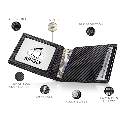 Kingly Cash Pocket Slim Wallet for Men, RFID Blocking, Carbon Fiber - color: Carbon Fiber
