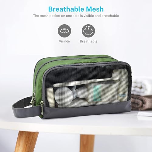 Gonex Travel Toiletry Bag for Men, Water Resistant Dopp Kit for Toiletries - color: Olive Green