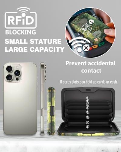 Maicican Credit Card Holder, Mini RFID Blocking Aluminum Wallet - color: Lonely Skeleton Frame