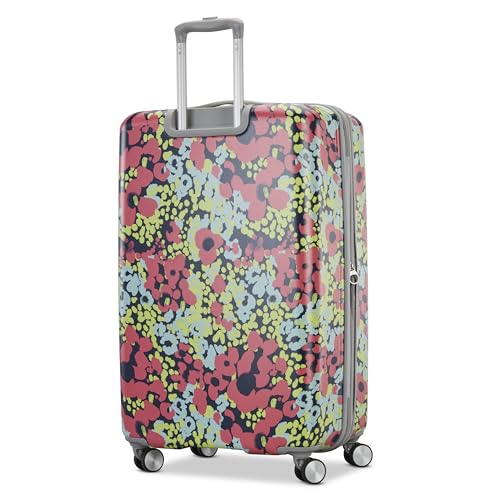 American Tourister Moonlight II Hardside Expandable Luggage with Spinner Wheels, Poppy Pattern, Large Checked Suitcase 28-Inch - color: Poppy Pattern, size: Checked 28-Inch