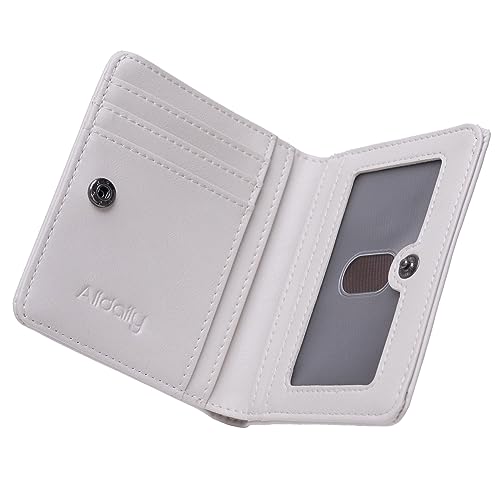 Alldaily Small RFID Wallet for Women Slim Compact Bifold Pocket Ladies Travel Mini Purse (White) - color: White