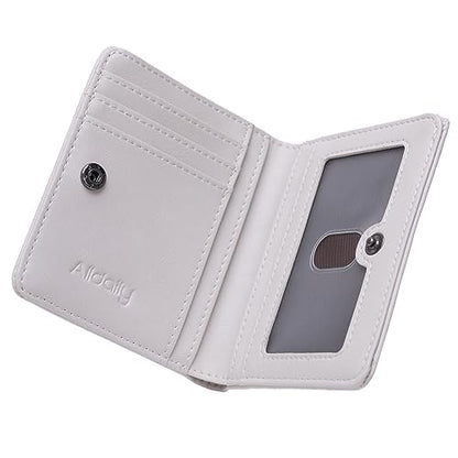 Alldaily Small RFID Wallet for Women Slim Compact Bifold Pocket Ladies Travel Mini Purse (White) - color: White