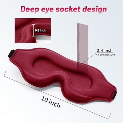 Sleep Mask for Men and Women, Lash Extensions 3D Eye Mask, Red - color: Red