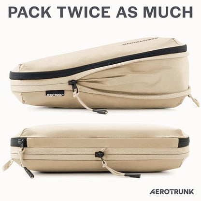 Aerotrunk Ultralight Compression Packing Cubes for Travel, 3-Pack, Beige - color: Beige, size: 3-Pack
