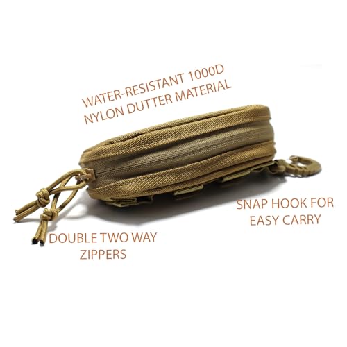 Tactical Molle Glasses Case Tactical Eyeglasses Case Shockproof Sunglasses Carrying Protective Box with Clip - color: Khaki