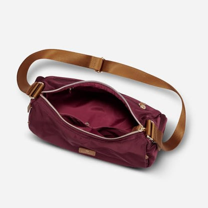 Nordace Siena Hobo Crossbody Bag - Secure RFID Blocking Pocket and Hidden Compartments for Travel Shoulder Bag - color: Burgundy