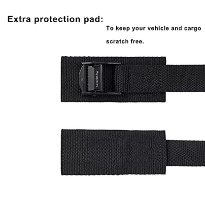 Ayaport Lashing Strap Tie Down Straps with Adjustable Cam Buckle Nylon Cinch Strap for Packing Cargo, Bike, Luggage Black 6 Pcs (Black, 1'' x 8') - size: 1" x 8'