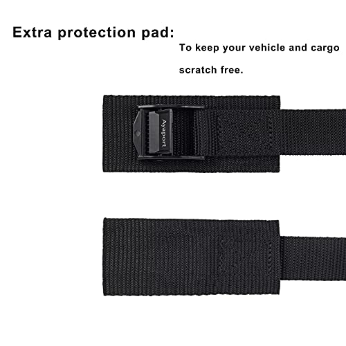 Ayaport Lashing Strap Tie Down Straps with Adjustable Cam Buckle Nylon Cinch Strap for Packing Cargo, Bike, Luggage Black 6 Pcs (Black, 1'' x 12') - size: 1" x 12'