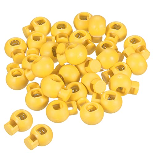 PATIKIL 30Pack Cord Locks Ball Spring Toggle Stopper for Drawstring Ginger - color: Ginger