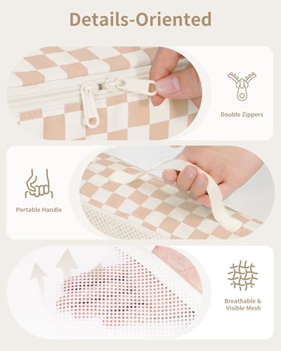 Narwey Packing Cubes for Travel, Luggage Organizer Bags for Women Kids - color: Light Checkerboard