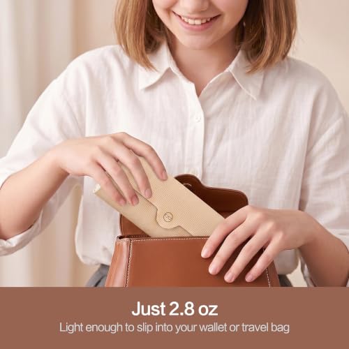 Vemiss Hard Shell Eyeglass Case, Lightweight Travel Holder - color: Beige