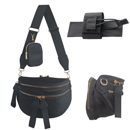 Security Carry Bum Bag CCW Fanny Pack with RFID Pouch (Black) - color: Black