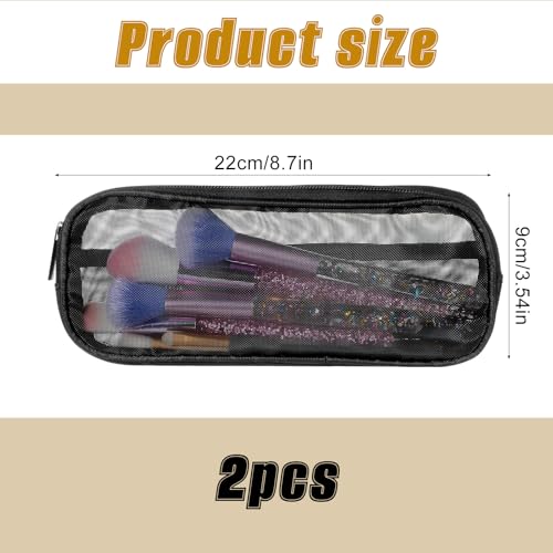 Molain 2 Pcs Mesh Makeup Brush Bag, Clear Travel Makeup Brush Holder