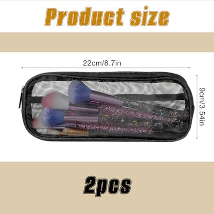Molain 2 Pcs Mesh Makeup Brush Bag, Clear Travel Makeup Brush Holder