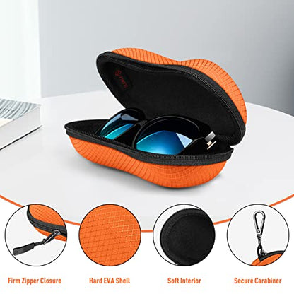 FINTIE Sunglasses Case, Hard EVA Shell Shockproof Sport Glasses Case - color: Orange