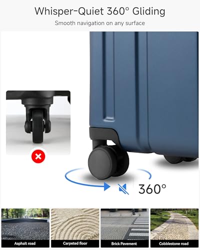 LUGGEX 2-Piece Hard Shell Luggage Set, Blue, 20"/28" - color: Blue, size: 2-Piece Set(20/28)