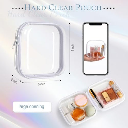 Sanwuta 6 Clear Hard Zipper Case,White,5 X 5 X 2 Inch - color: White, size: 5 x 5 x 2 Inch