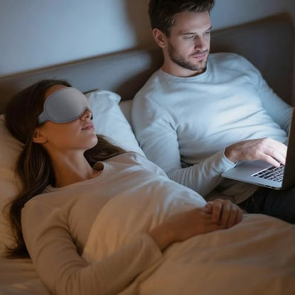 Sleep Mask for Men Women - 100% Blackout Eye Masks for Sleep - color: Grey