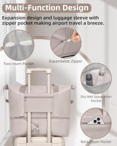 LARVENDER Expandable Carry on Luggage 20in Suitcase with Wheels, Champagne - color: Champagne, size: 3 Piece Set (20/DB/TB)