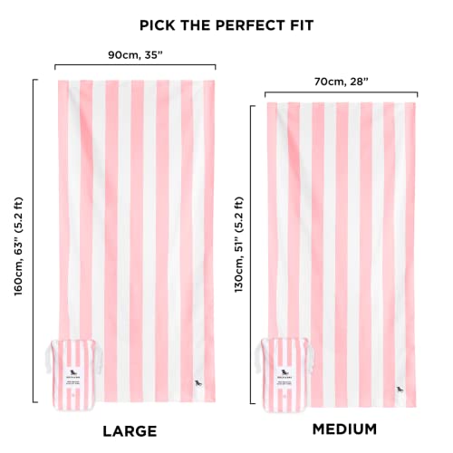 Dock & Bay Quick Dry Beach Towel - Cabana - Malibu Pink, Medium - color: Cabana Light - Malibu Pink, size: Medium (130x70cm, 51x27")