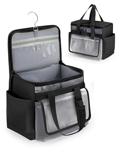 Marscamd Hanging Shower Caddy Organizer Bag with Quick Dry Mesh, Black - color: Black