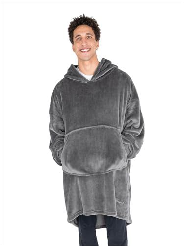 Bare Home Microplush Wearable Blanket with Front Pocket - Soft and Plush - Warm and Cozy - Adult & Kid Sizes (Adult, Grey) - color: Grey, style: Adult - Front Pocket