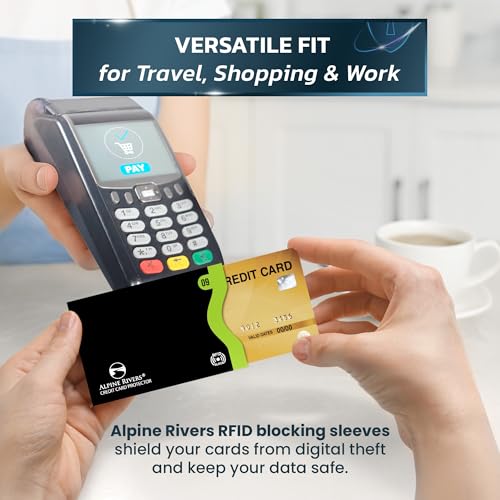 Alpine Rivers RFID Blocking Sleeves, Credit Card Protector, Passport Sleeve - color: Color Edge-Versatile