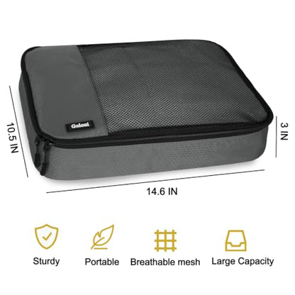Packing Cubes for Travel,4 Set Packing Cubes for Suitcases,Lightweight Mesh Luggage Organizer Bag with Double Zipper,Grey - color: Grey