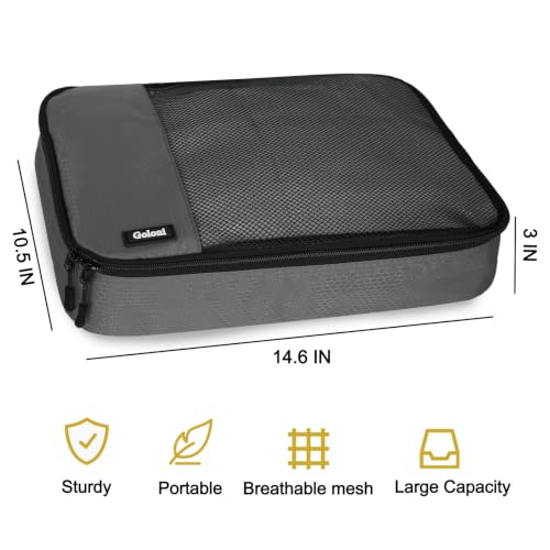 Packing Cubes for Travel,4 Set Packing Cubes for Suitcases,Lightweight Mesh Luggage Organizer Bag with Double Zipper,Grey - color: Grey