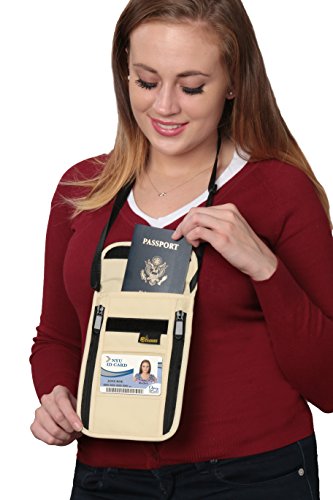 RFID Blocking Passport Neck Travel Wallet Pouch Hidden Security Wallet