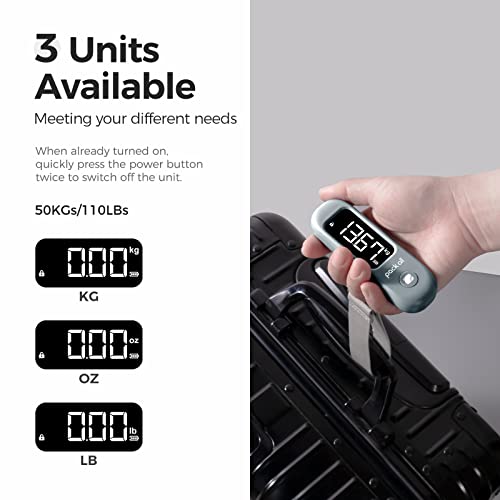 pack all Digital Luggage Scale for Travel, 110Lbs Capacity, 0.1Lb Precision - color: Rock Grey