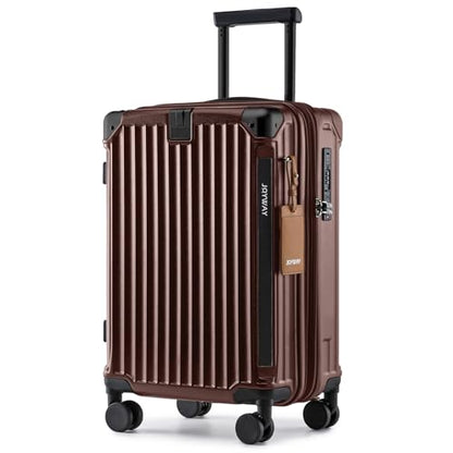 Joyway Carry On Luggage, Expandable Suitcase with Smart Cup Holder and USB Port, 20 IN Hardside Checked with TSA Lock Spinner Double Wheels (Coffe, Carry-On 20-Inch) - color: Coffee, size: Carry-On 20-Inch