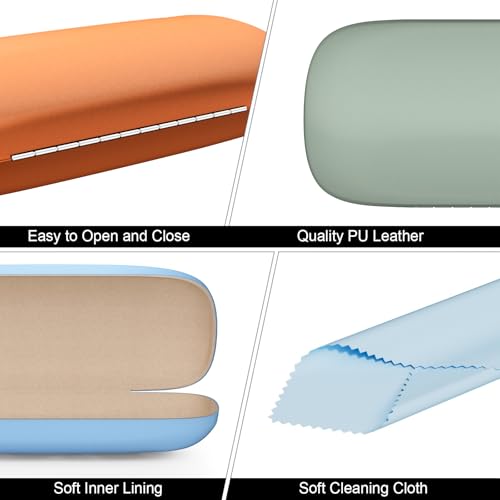 Eyeglasses Case, Hard Shell Protective Case for Glasses, Unisex for Women Men - color: 3 Pack-solid Color-3