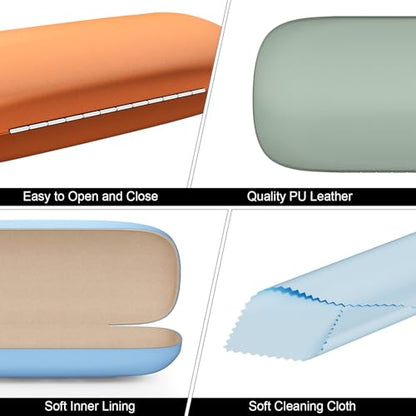 Eyeglasses Case, Hard Shell Protective Case for Glasses, Unisex for Women Men - color: 3 Pack-solid Color-3