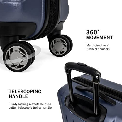 Kenneth Cole REACTION Renegade Luggage Expandable 8-Wheel Spinner Lightweight Hardside Suitcase, Smokey Purple, 24-Inch Checked - color: Smokey Purple, size: 24-Inch Checked