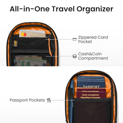 tomtoc Aviator-T37 Travel Crossbody Sling Bag with RFID Blocking, Holds Passports with Anti-theft Lockable Zippers - color: X-pac Green