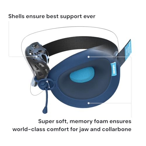 Cabeau Evolution X Deluxe - Best Travel Neck Pillow with Travel Bag (Turqoise Charcoal/Teal)