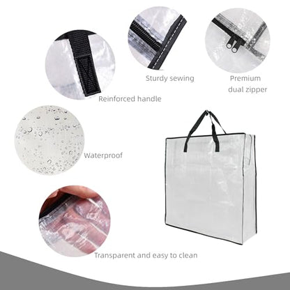 GONGKANGYUAN 25 Gallon Large Clear Storage Bags with Zipper and Handles, Blanket Bags for Closet Storage, Underbed Storage Organizer for Clothes Pillow Bedding Christmas Wreath - style: Side zipper